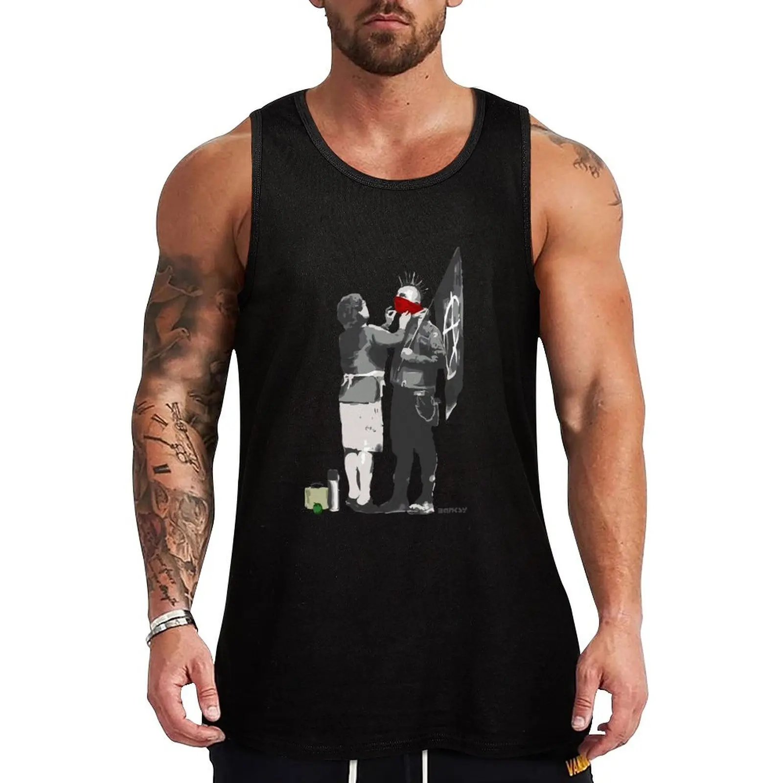 Banksy Punk Tank Top Weekend Casual Tank Top Loose Sleeveless Lightweight