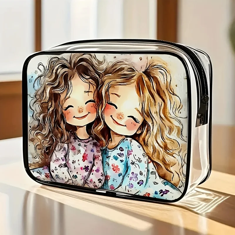 

A Beautifully Designed Large-Capacity PVC Makeup Bag with a Zipper Closure - a High-Quality Travel Toiletry Storage Bag, Lightwe