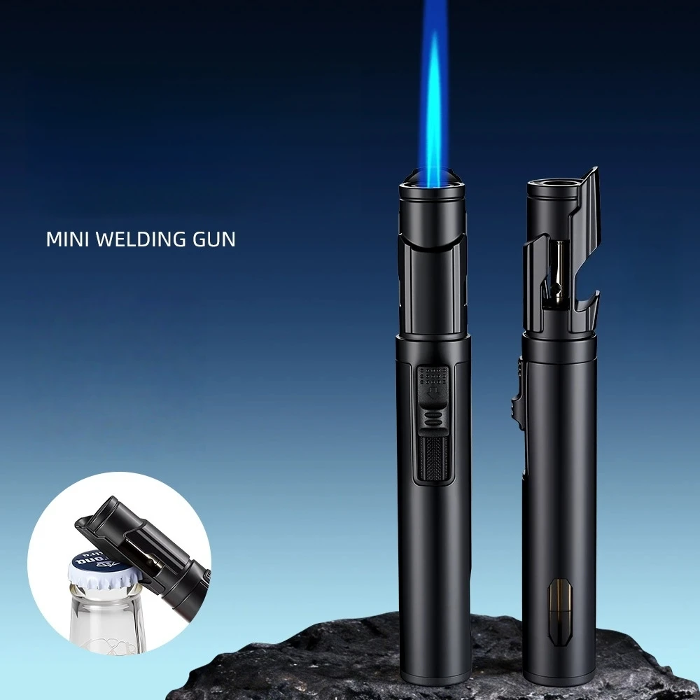 Metal Mini Spray Gun Inflatable Lighter Portable Pen Style Spray Gun Windproof Straight Flame Visible Window New Lighter