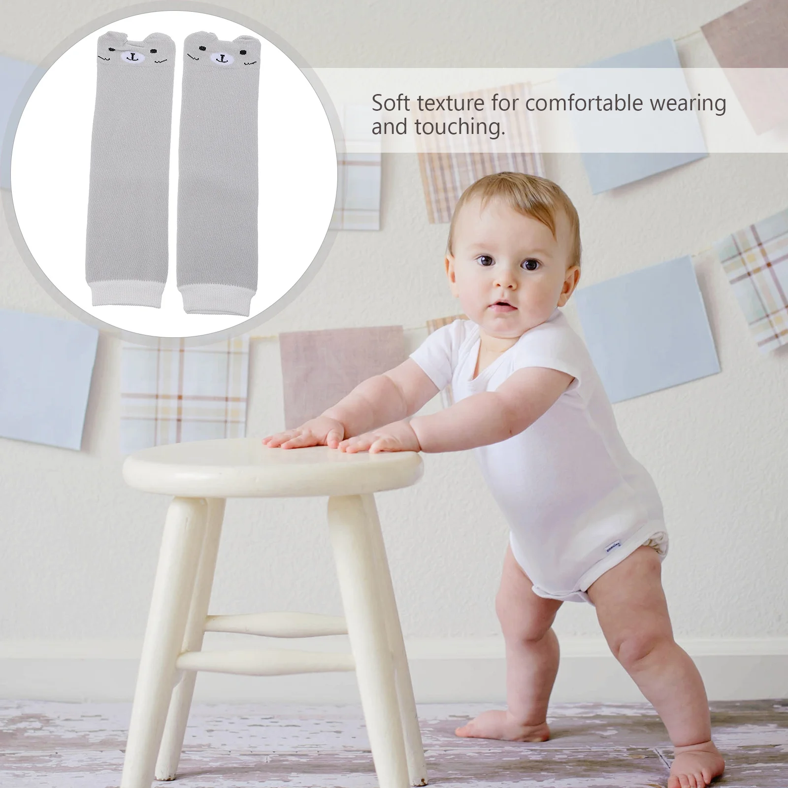 الرضع طفل الركبة وسادة دفئا الدب الكرتون لينة مرنة الشتاء الطفل جوارب السيقان الطفل حامي منصات طفل منصات