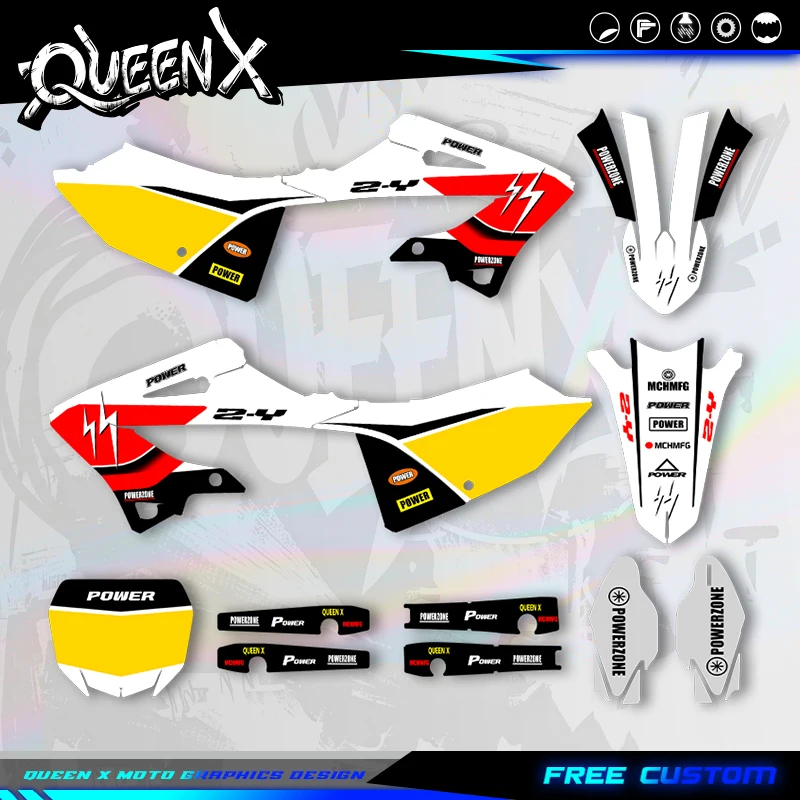 QUEEN X MOTO Complete Graphics For YAMAHA 2022 2023 2024 YZ125-250 X Motorcycle Decal Sticker  012 ﻿
