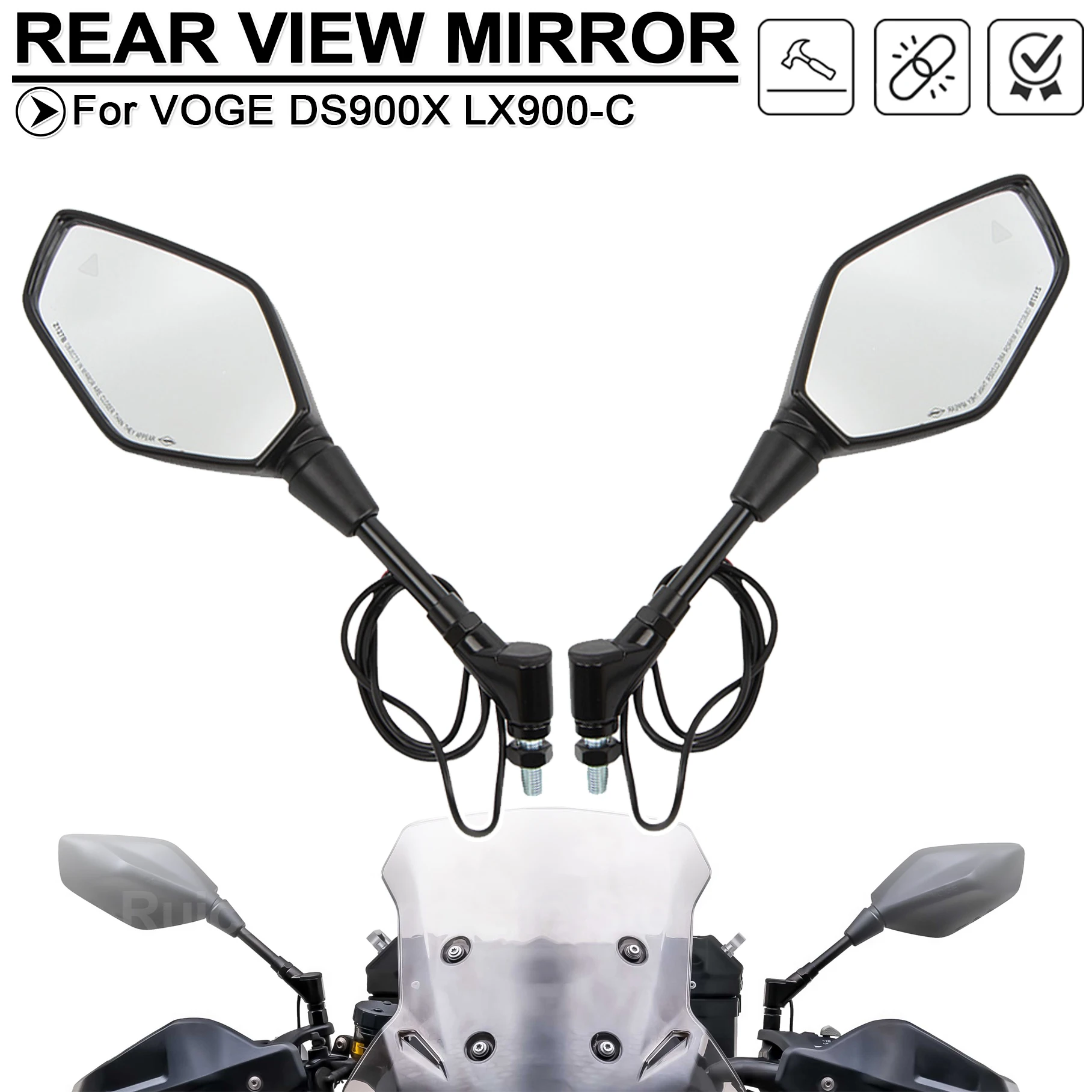 

Motorcycle Side Rearview Rear View Mirror Mirrors With Radar For VOGE DSX900 900DSX DS900X DS900 DSX DS 900 X 900X DSX LX900-C