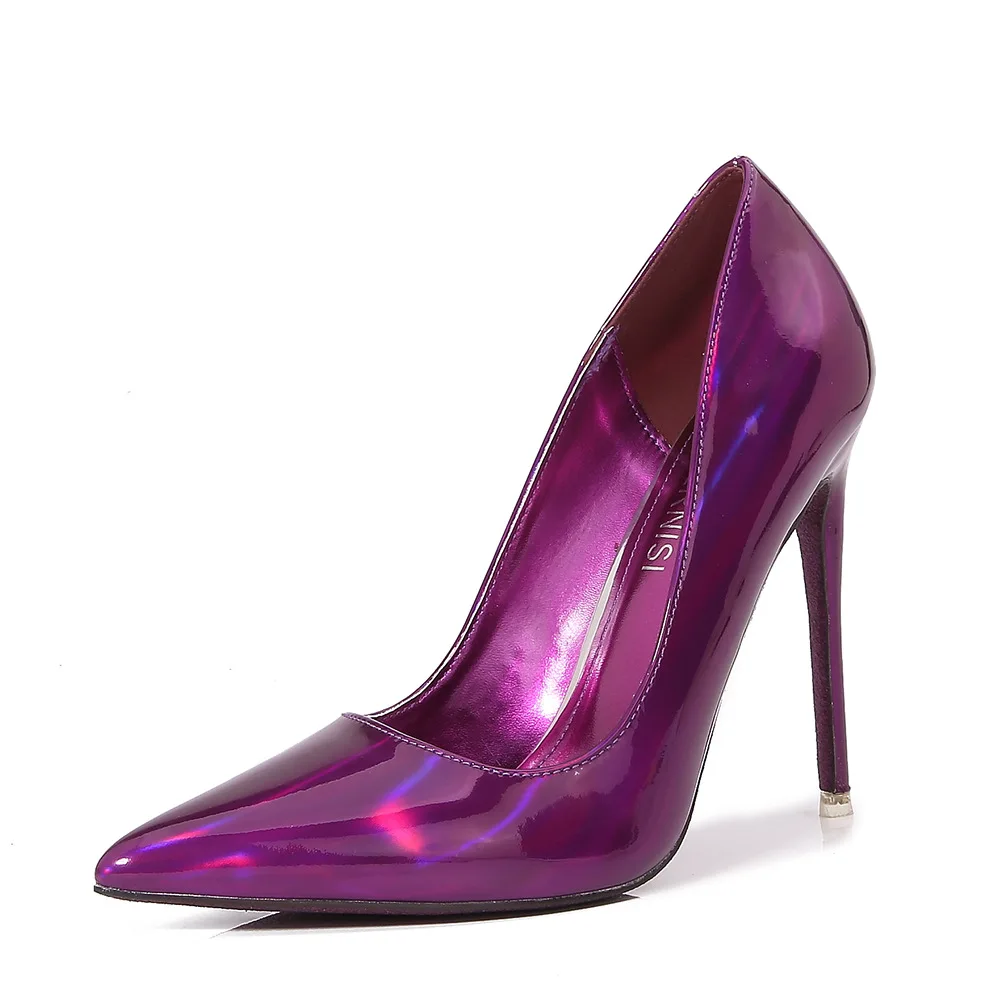

12cm Heels Women Patent Leather High Thin Heel Shoes Lady Pumps for Office Business Nightclub Party Banquet Model Catwalk Show