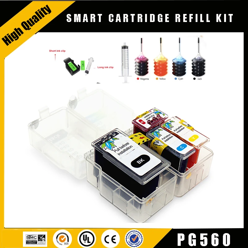 kit de recarga de cartucho inteligente einkshop pg560 cl 561 para canon ts7450 ts7451 ts 7450 ts5350 ts5351 pg 560 recarga 01