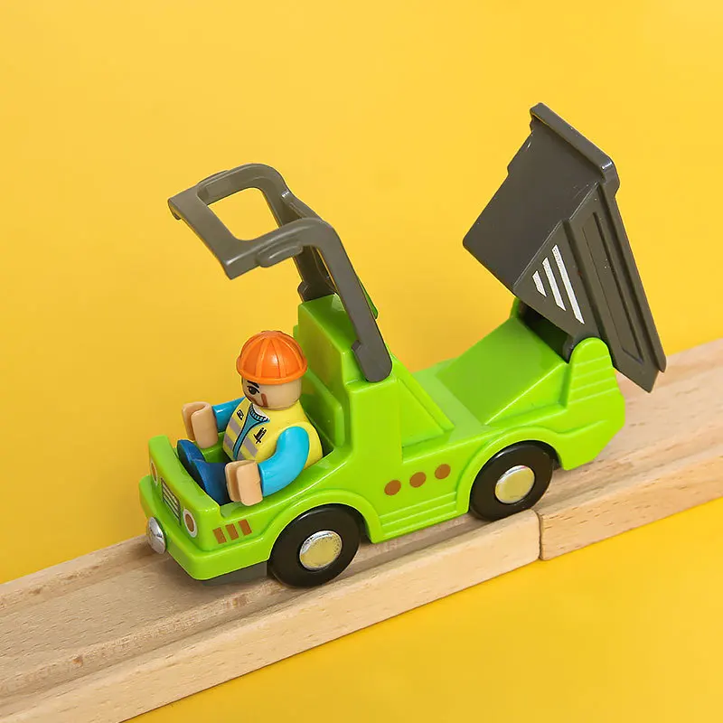 Zabawka magnetyczna samochód transportowy urządzenie inżynieryjne samochodu, wagon kolejowy kompatybilny z drewniany pociąg torami różnych stylów są dostępne