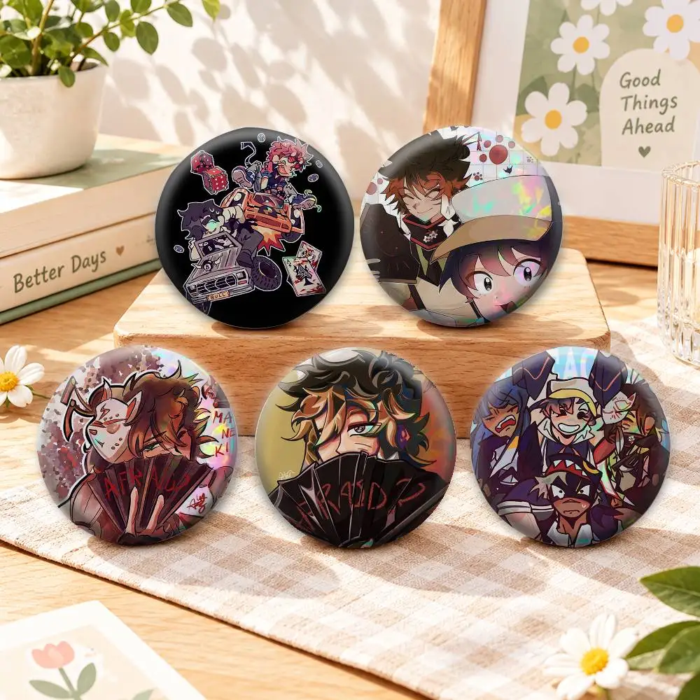 Gothic Casino J-Jackpot Crash Course Badges Creative Tinplate Button PinsBrooch Badge Clothes Backpack