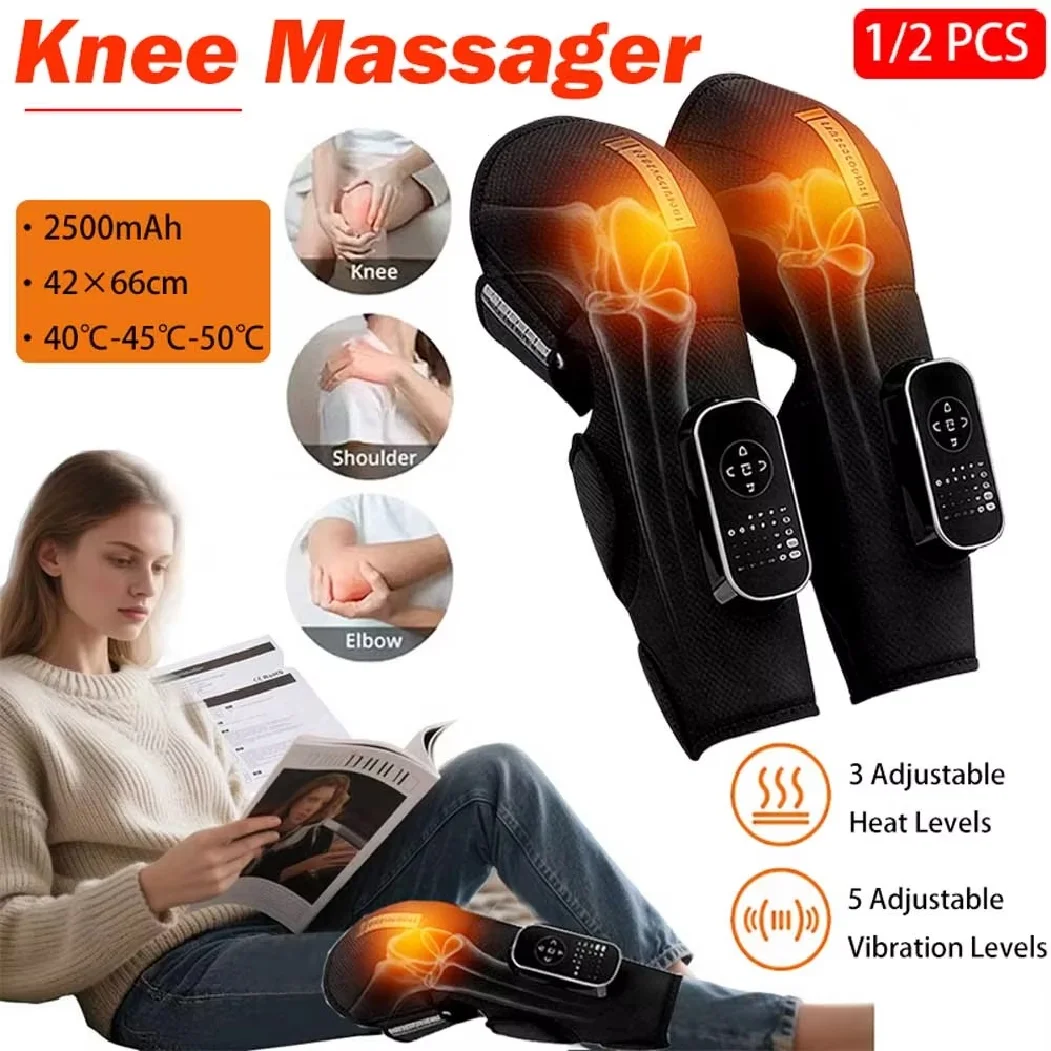 Electric Leg Massager, Cordless Hot Compress Air Pressure Massage Relax Muscles Relieve Fatigue Promote Blood Circulation