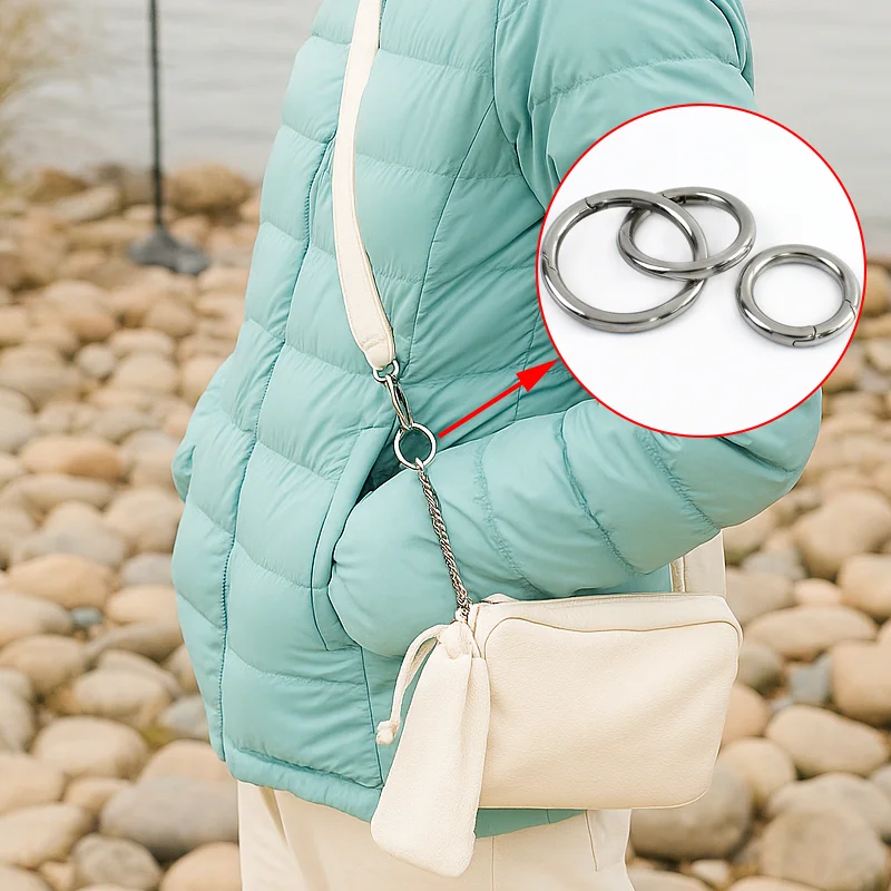 

2/5/10Pcs 10-35mm Stainless Steel O Ring Spring Buckles Openable Round Carabiner Rings Snap Hook Keychain Clips Buckls Supplies