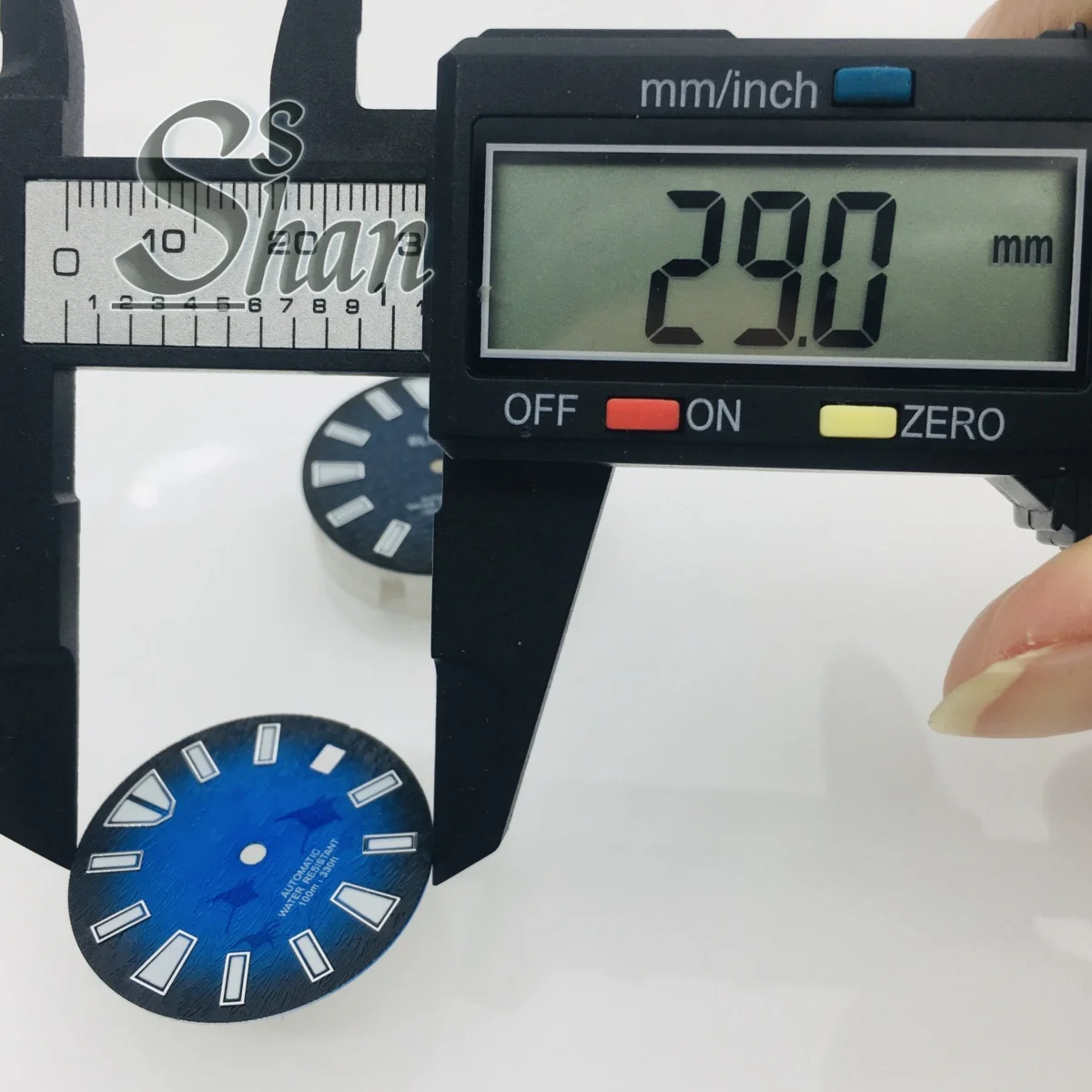 قرص التقويم الدائم مقاس 29 مم باللون الأخضر والمضيء مناسب لحركات NH35 وNH36