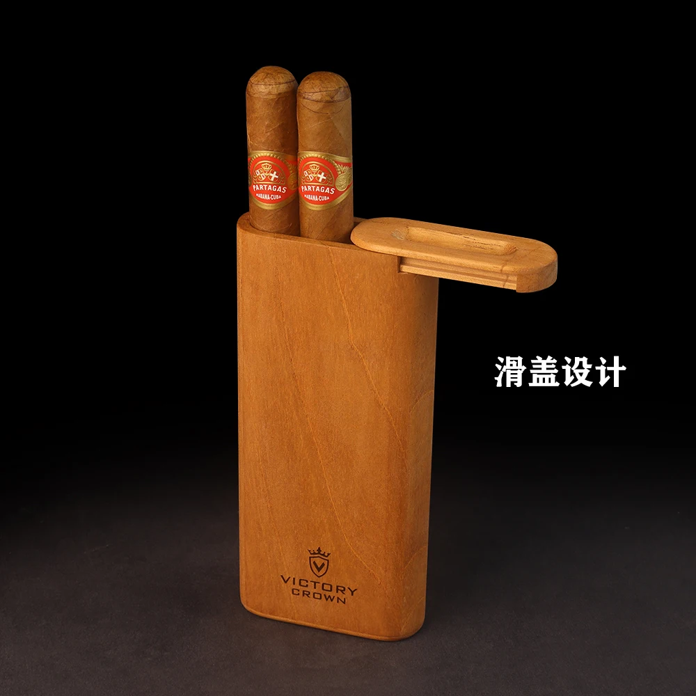 

Cigar Case Humidor Solid Wood Imported Box Spanish Cedar Solid Wood Portable 2/3 Pack Dust-proof and Moisturizing Accessories
