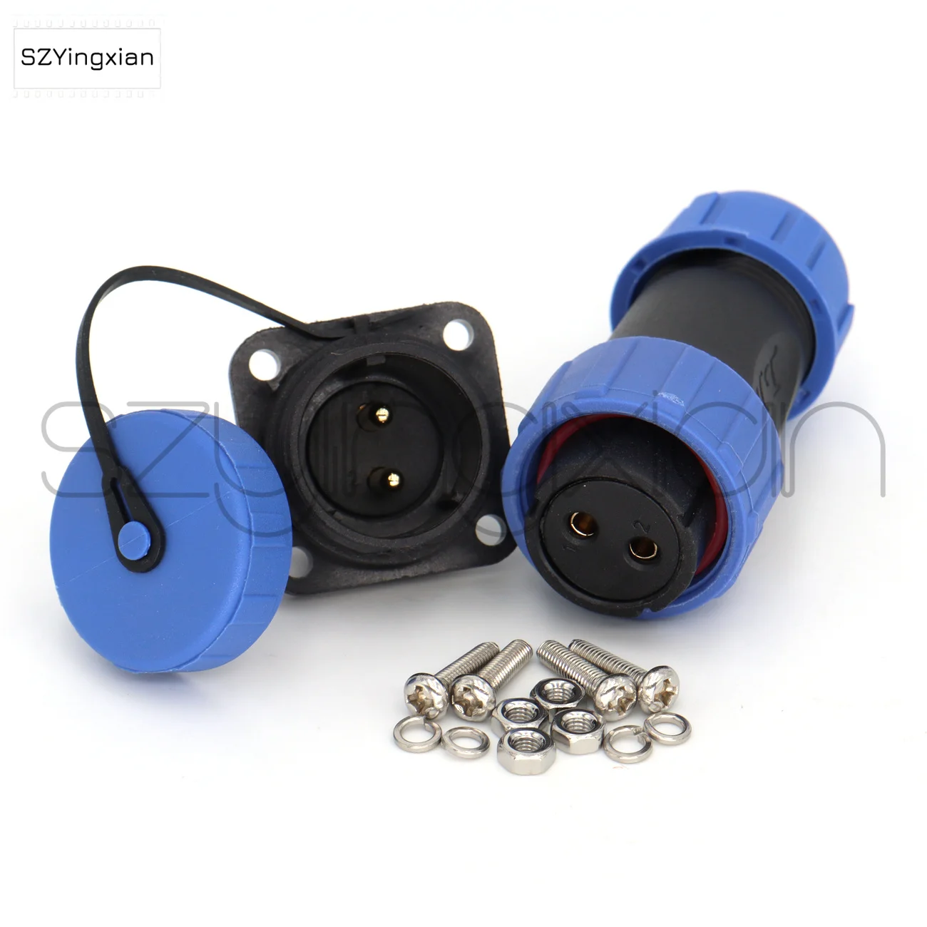 

SP21 Square Panel Mount Connector 2 3 4 5 6 7 8 9 10 12 Pin Outdoor Industrial Power Waterproof IP68 Female Plug Male Socket