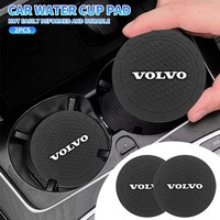 2PCS Car Coaster Water Cup Bottle Holder Mat Anti-Slip Pad For Volvo XC90 S60 V40 XC60 S80 S40 V70 V50 S90 T6 V60 V90 XC40 C30