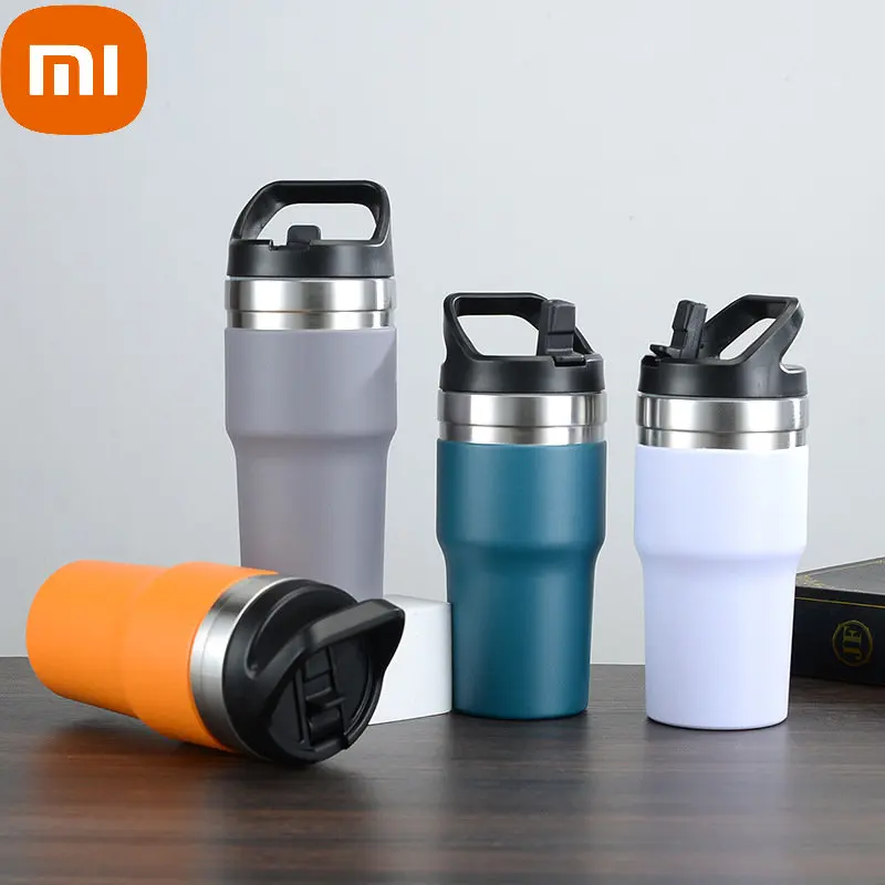 

Изолированная чашка Xiaomi из нержавеющей стали, уличная вместительная ручка для переноски, соломенная чашка, офисный автомобильный стакан для мороженого