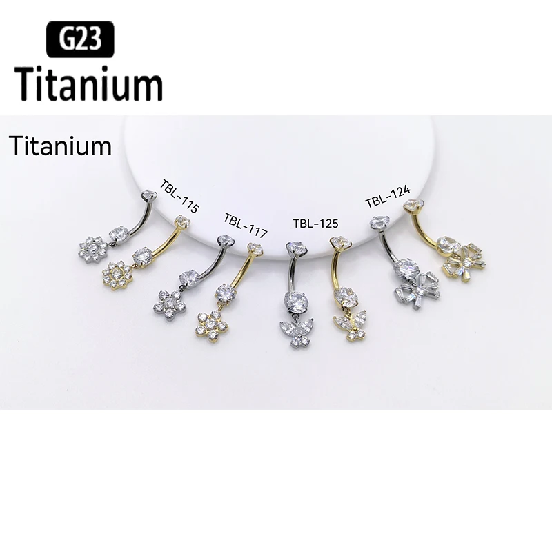 1PCS Belly Piercing Button Rings G23 Titanium ASTM F136 14g Internally Threaded Navel Ring Earrings Button Piercing Body Jewelry