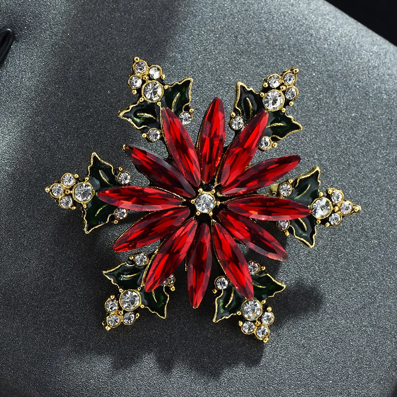 New Rhinestone Domineering Retro Snowflake Women'S Brooch Personalized Temperament Corsage Accessories Wholesale