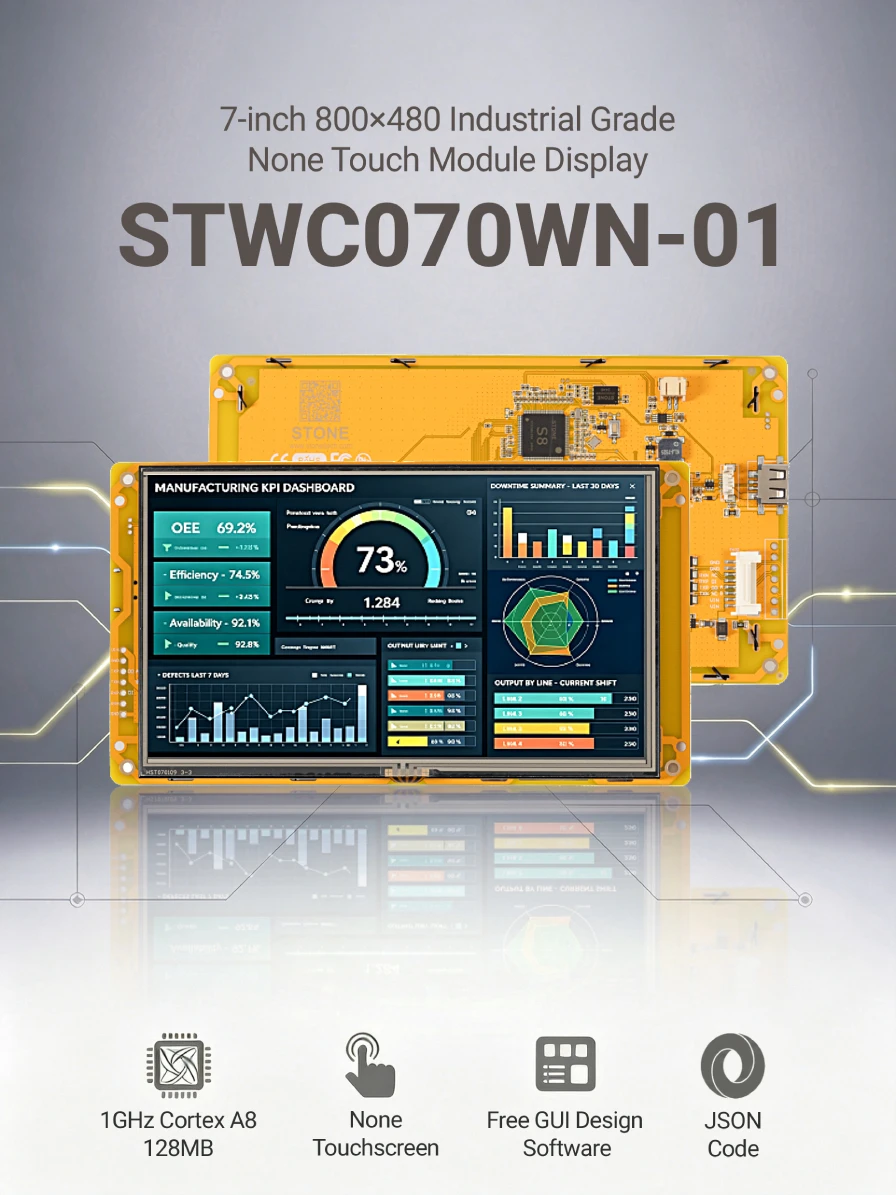 STONE C 7,0 Zoll HMI-Displaypanel TFT LCD ohne Touchscreen RS232/RS422/RS485/TTL 800*480 für Arduino – Detail 1