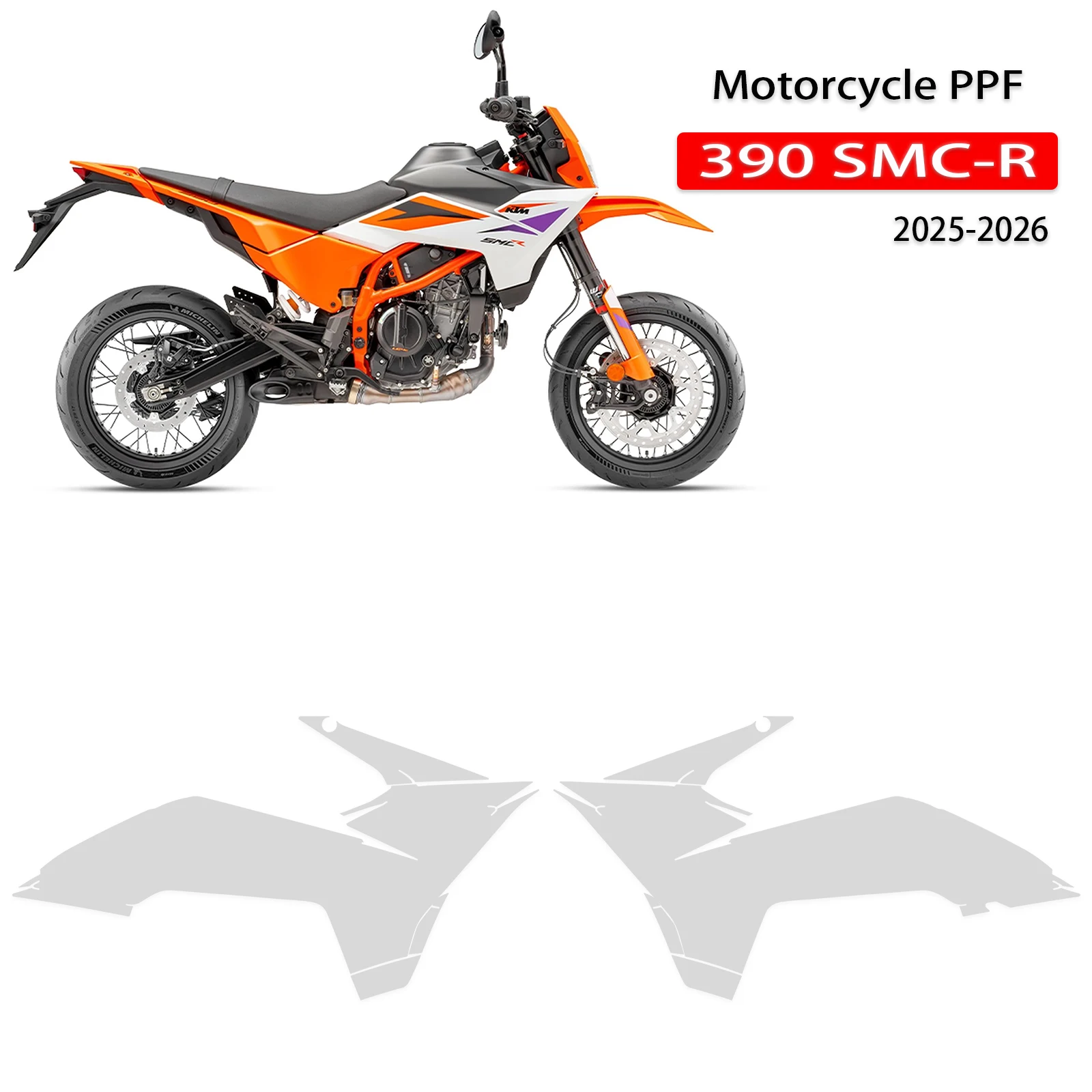 

For KTM 390 SMC-R PPF 390 SMC R TPU Motorcycle Protective Film Fairing Anti-scratch Transparent Film 7.5Mil 2025-2026