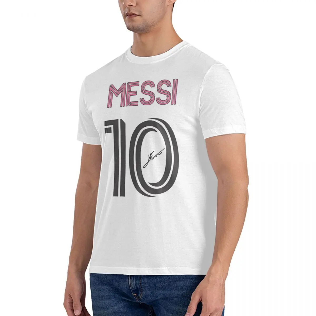 Casual MIAMI 10 T-Shirts for Men Crewneck 100% Cotton T Shirts M-Messi Short Sleeve Tee Shirt Gift Idea Tops