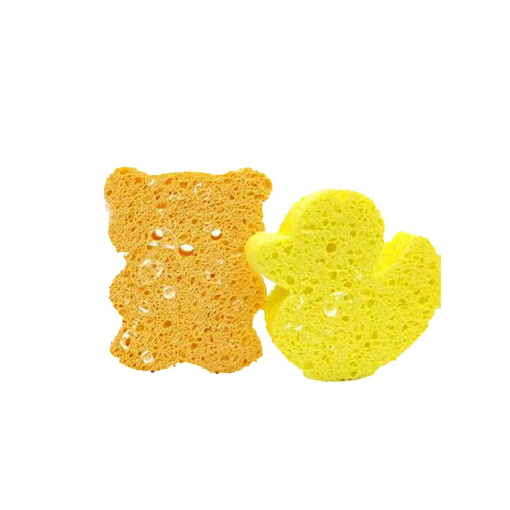 

Cute Cartoon Bath Sponge Premium Sponge Wood Pulp Anti- Bear Shape Bathing Pad For Newborn