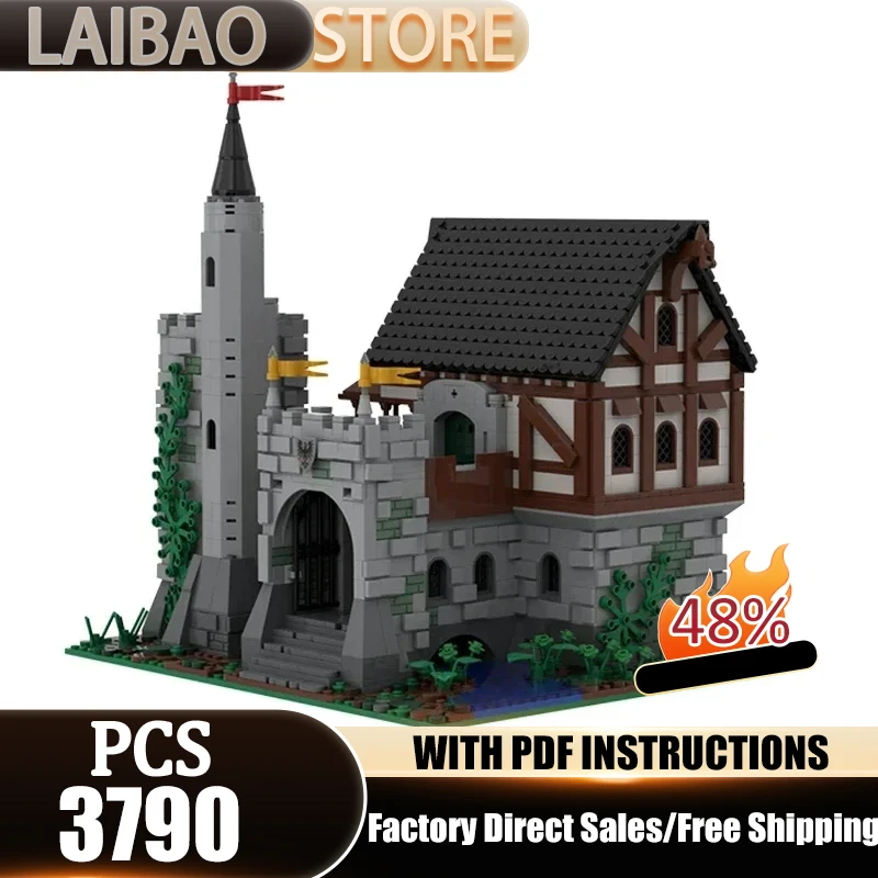 

Medieval Buildings Model Moc Building Bricks Ancient Manor Castle Technology Modular Blocks Gift Christmas Toy DIY Sets Assembly
