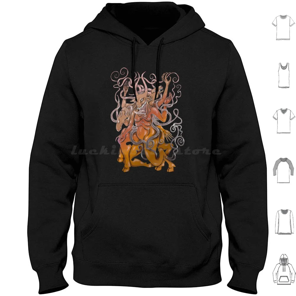 Shub Niggurath Hoodies Long Sleeve Shub Niggurath Goat With Thousand Young Necronomicon Tentacle Monster Horns Goat