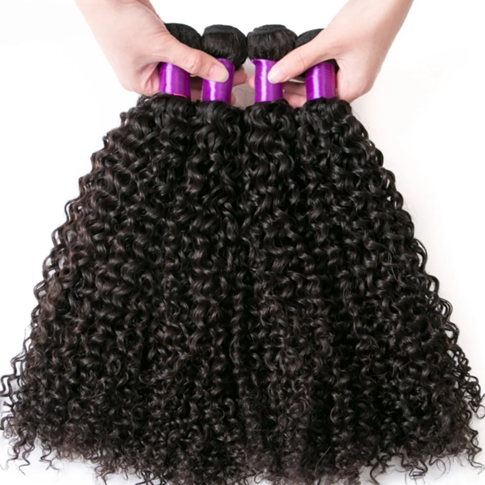 

Оптовые наборы натуральных кудрявых волос Remy (1/3/4 шт.) для наращивания, натуральный цвет