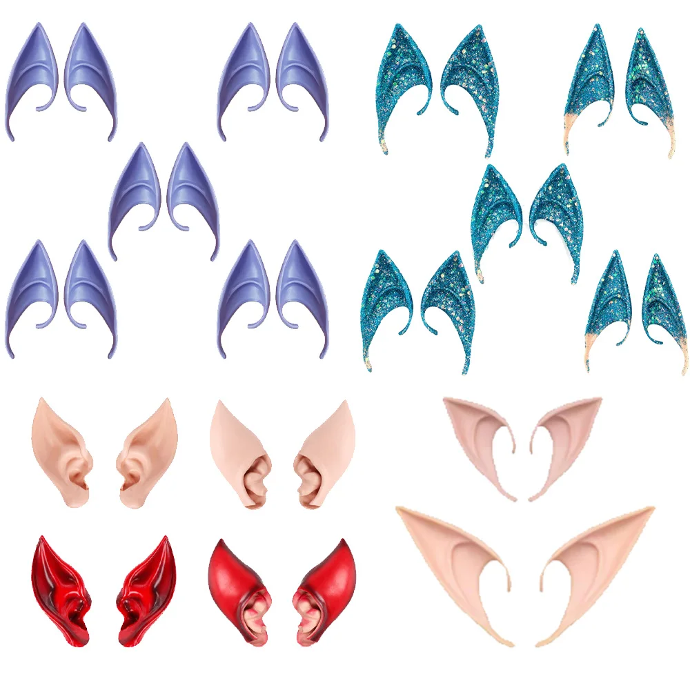 

5 Pairs Elf Ears Jake Sully Neytiri Cosplay Fantasy 2 Pairs Costume Accessories Avatar Roleplay Fantasia Suit Props Women Men