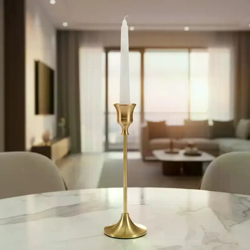 3PCS Metal Candle Holder Simple Candlestick For Wedding Party Candlelight Dinner