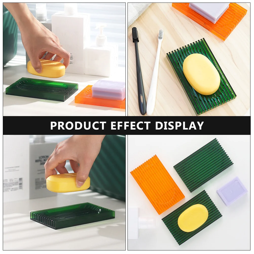 

1Pcs Simple Soap Box Acrylic Draining Household Dishes Sturdy Practical Bath Soap Container Bathroom Accessory Bathroom Supplies