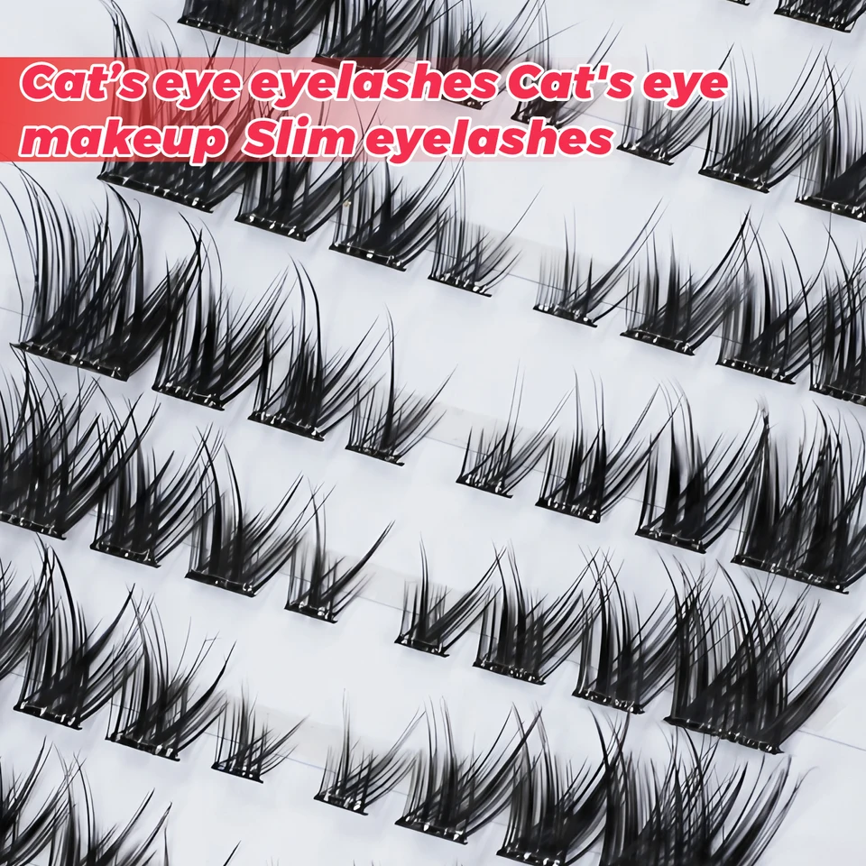 Pestañas autoadhesivas racimos DIY extensión 8-13 mm 80 piezas esponjosas curva D suaves naturales 6