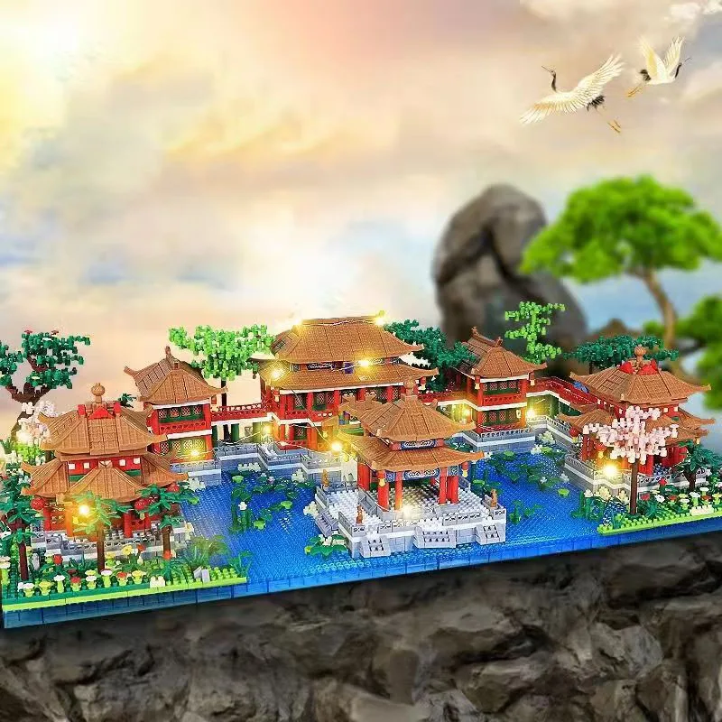 2463피스 원명원 세계 경관 건축 모델 키트, 조립 장난감 선물, 크리스마스 및 할로윈 장식품