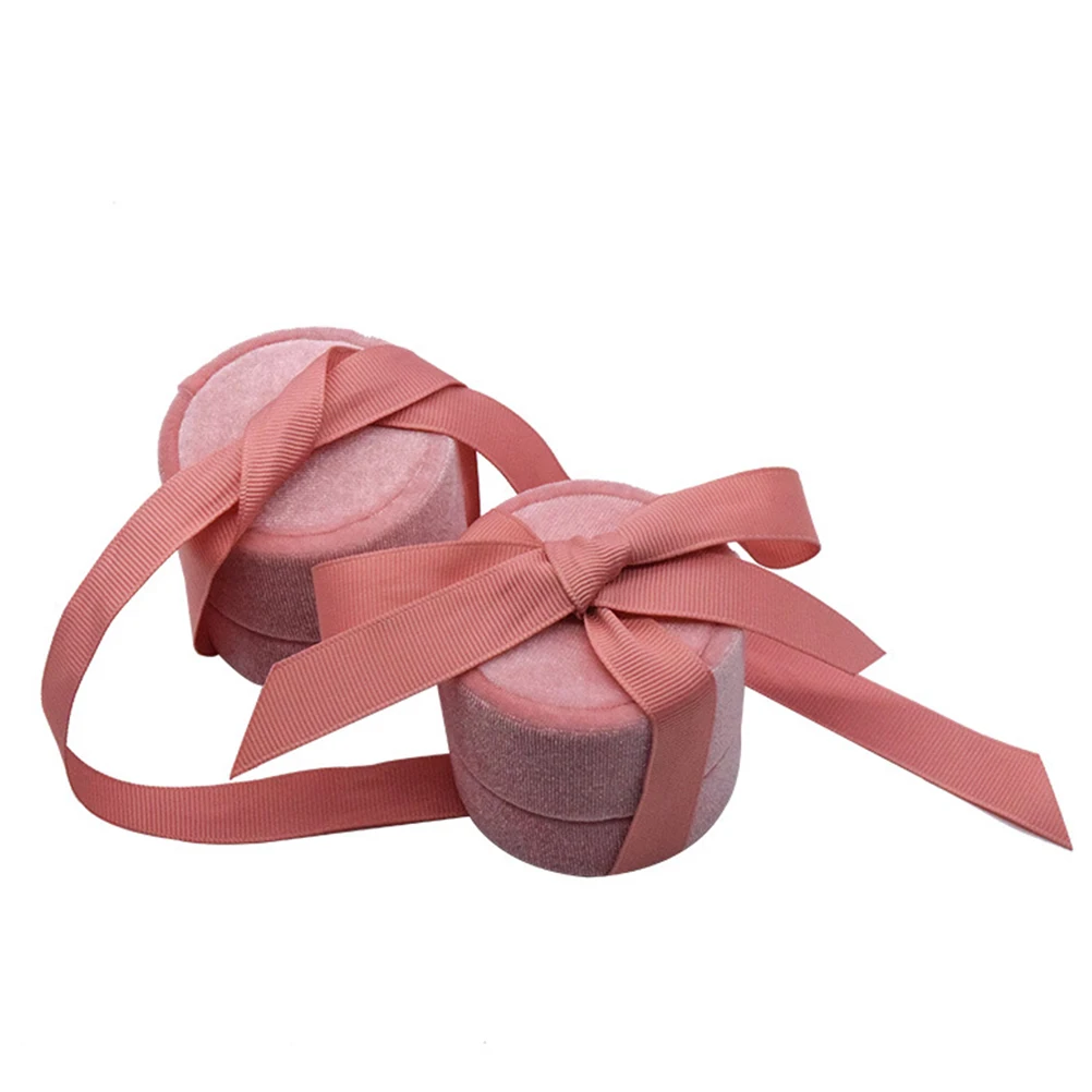 

Ring Box Bow Tie Design Jewelry Storage Box Round Gift For Wedding Birthday Christmas Valentines Day Mother'S Day Durable