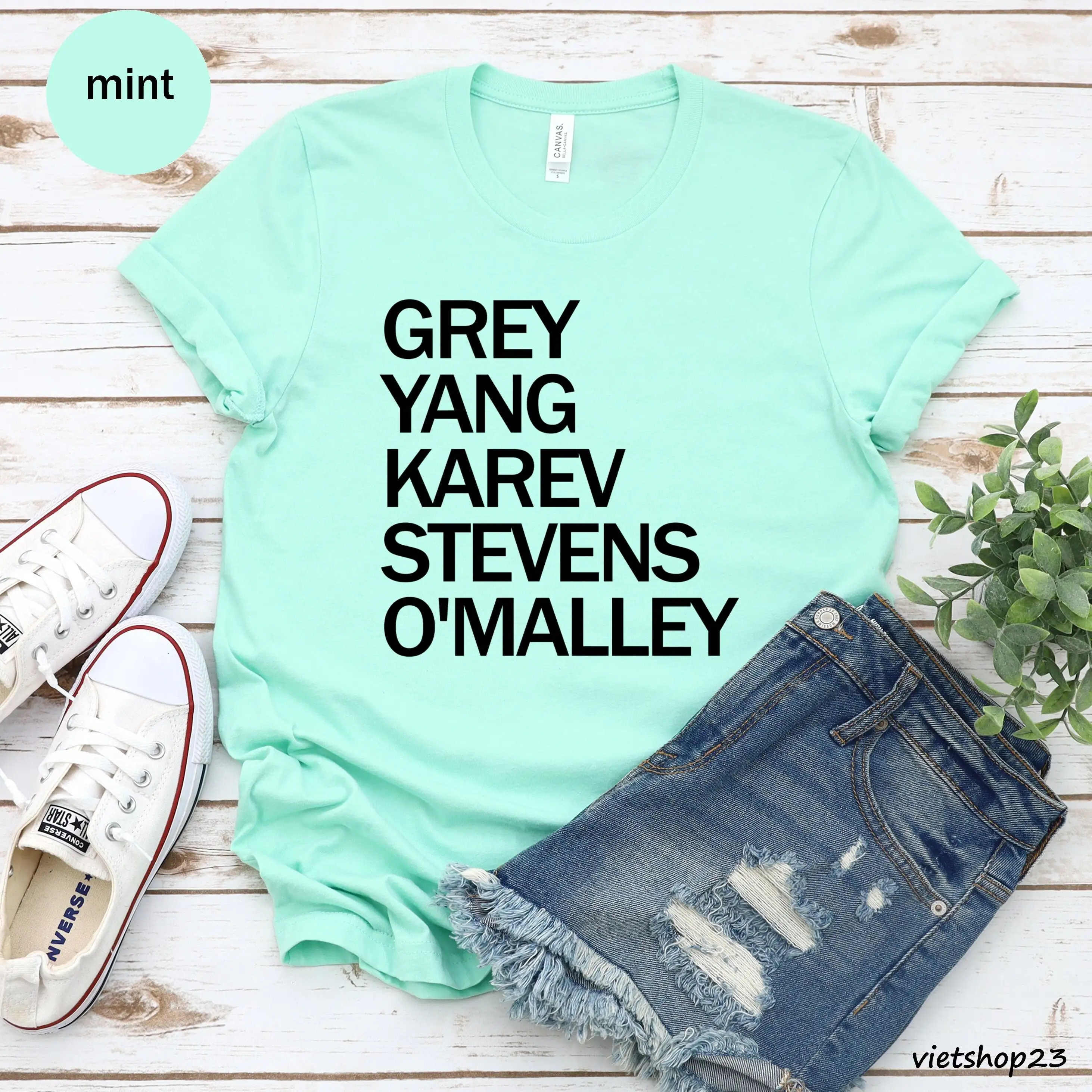 Grey Yang Karev Stevens O'Malley Unisex T-shirt, Greys Anatomy Shirt, Beautiful Day to Save Lives, TV Show Tee Shirt