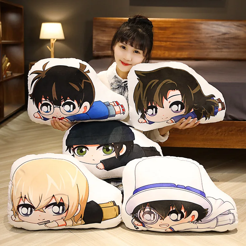 Cartoon Anime Detective Conan Sofa Cushions Pillows Conan Edogawa Kaitou Kiddo Kawaii Manga Peripherals Doll Toy