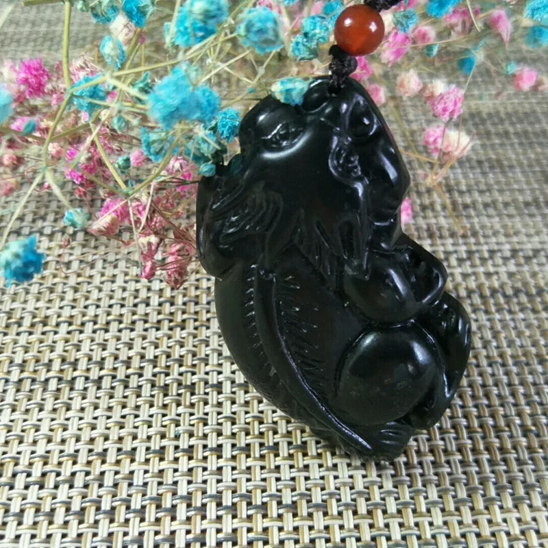 Natural Black-Green Jade Wealth Animal Jade Pendant Jewelry Lucky Exorcise Evil Spirits Safety Auspicious Charms Fine Jewelry