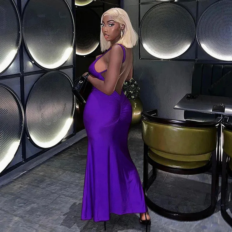 Elegancka damska suknia wieczorowa bez pleców, z zakładkami, dekoltem w szpic, bankietowa