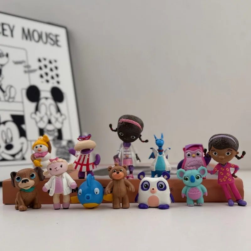 

Disney Doc McStuffins Action Figures Set PVC Collectible Toys Lambie Hallie Stuffy Desk Decor Cake Toppers Kids Gift Figurines