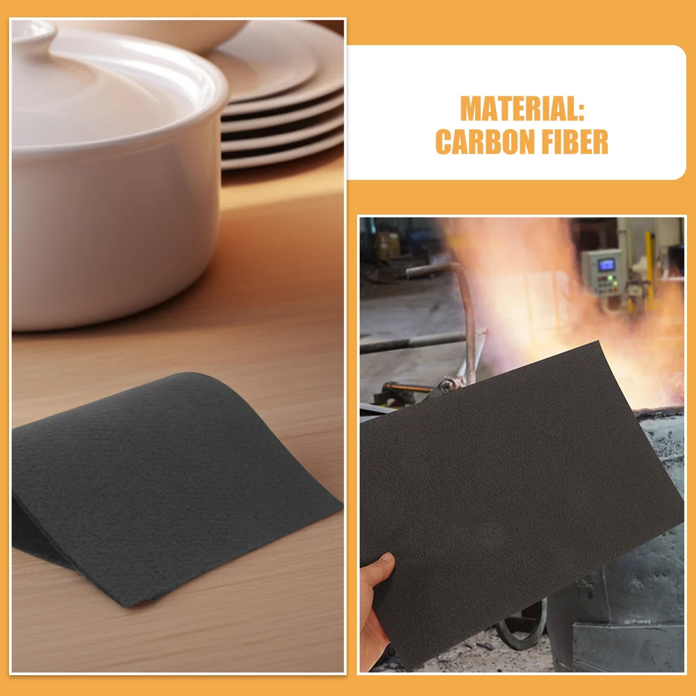 2 Sheets Graphite Carbon Felt Welding Heat Shield Thicken Fire Blanket Camping Fiber Mat