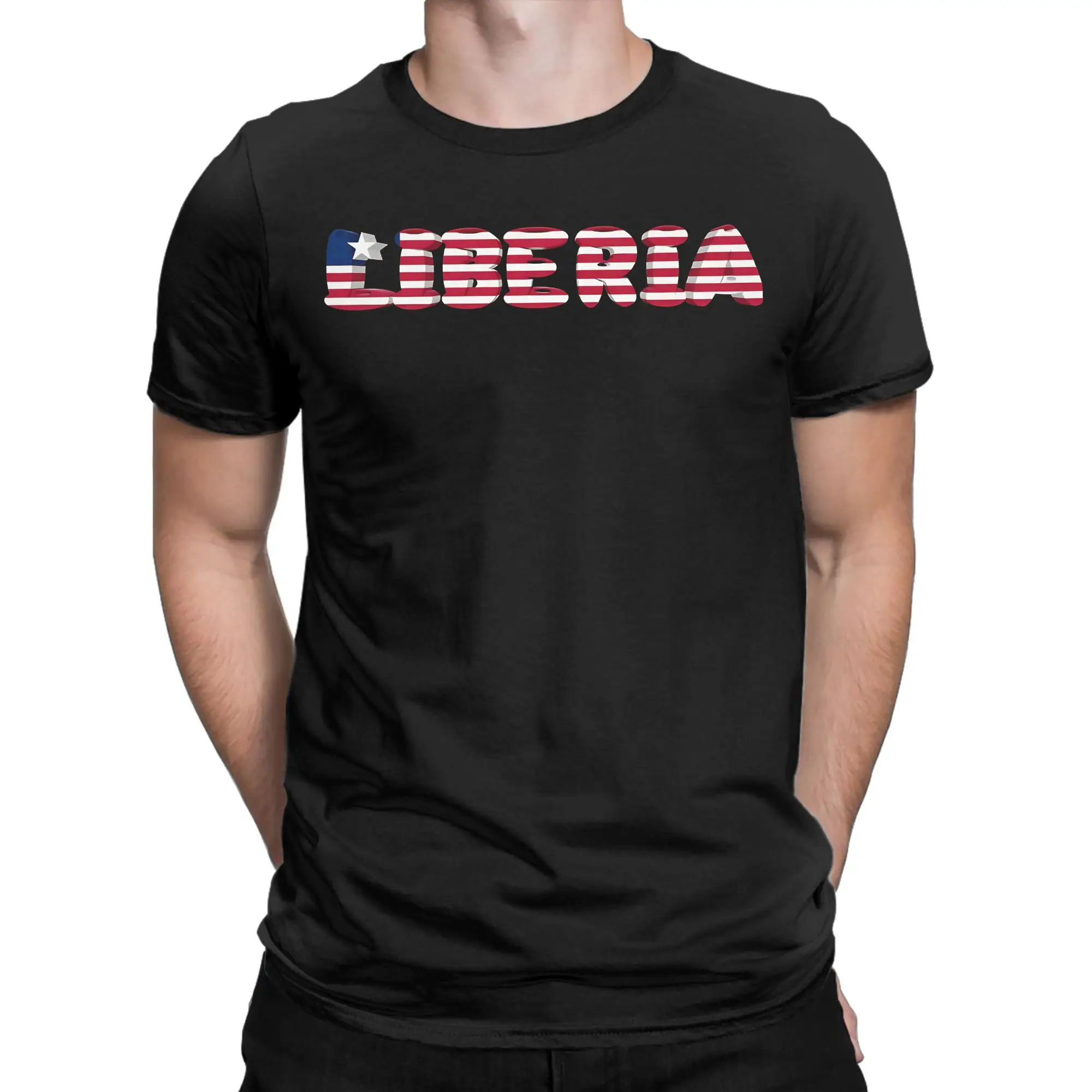 Liberia! T Shirt Summer  Cotton T-Shirts For Mens Casual Tee Shirt Short-Sleeve Vintage Tops