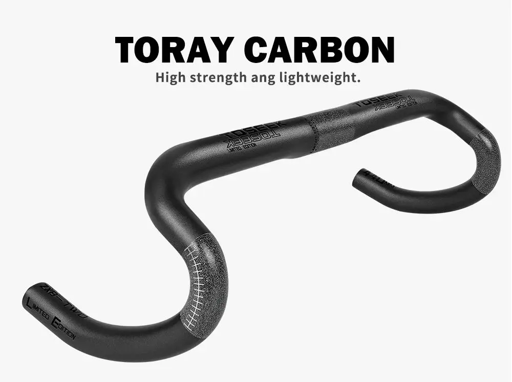 TOSEEK ZXB-TWO Vollcarbon-Lenker 31,8mm Rennrad-Bogenlenker 380/400/420/440mm mit externer Kabelführung – Detail 4