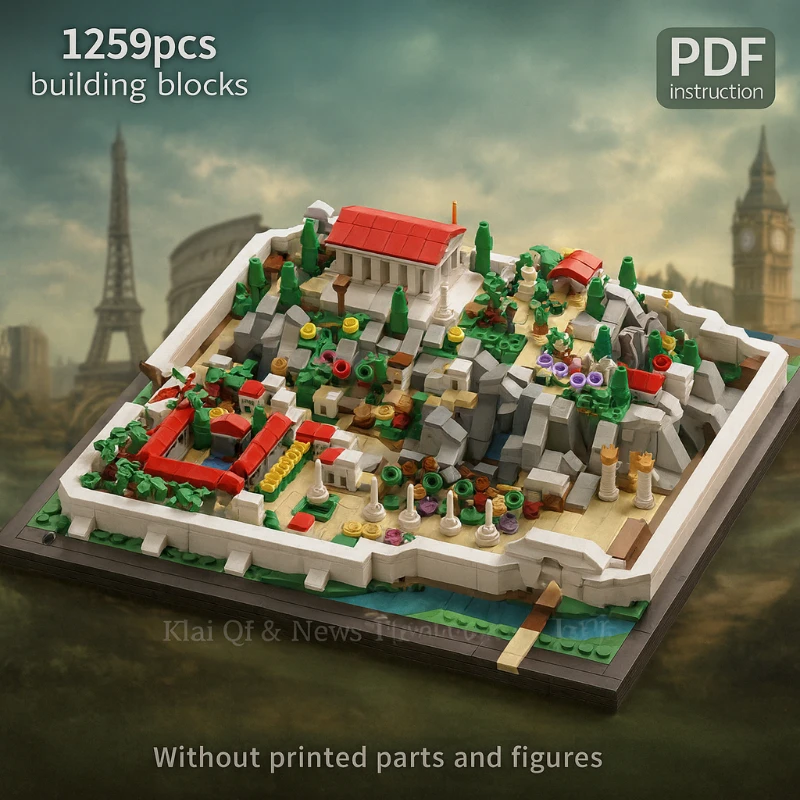 Educational Toys Gift Collection Ancient Greek Polis Building Blocks Set DIY Assembly Bricks Architecture Model