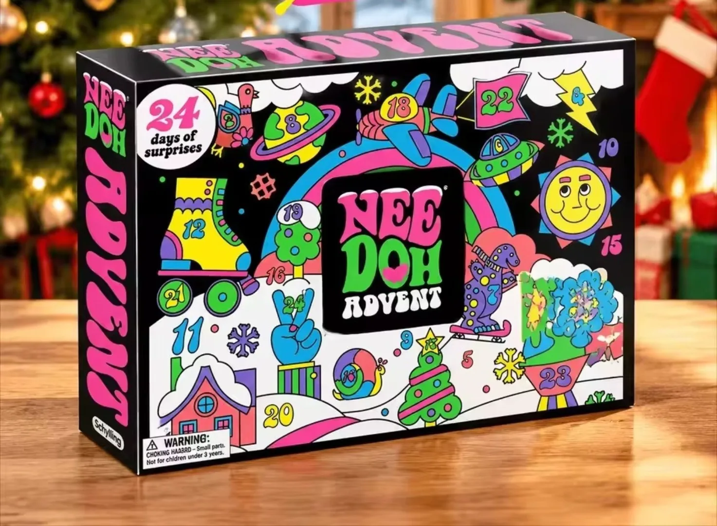 NeeDoh Advent Calendar Fidget Toy Set 3D PVC Doll Christmas Countdown Blind Box Stress Relief Toy Christmas  Stuffer Party Favor