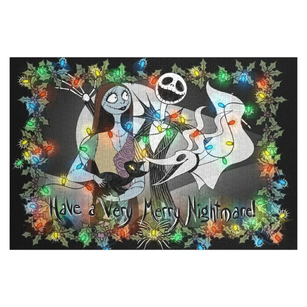 

Have a Very Merry Nightmare Jigsaw Puzzle Personalized Gift Married Picture Wood Name Puzzle