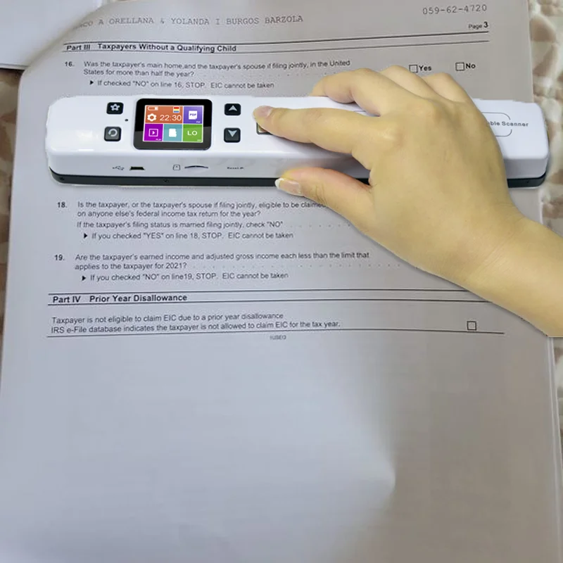 Custom New Style Optional Wireless Wifi Home Office Handheld Portable Iscan A4 Document Scanner 1050 Dpi Iscan