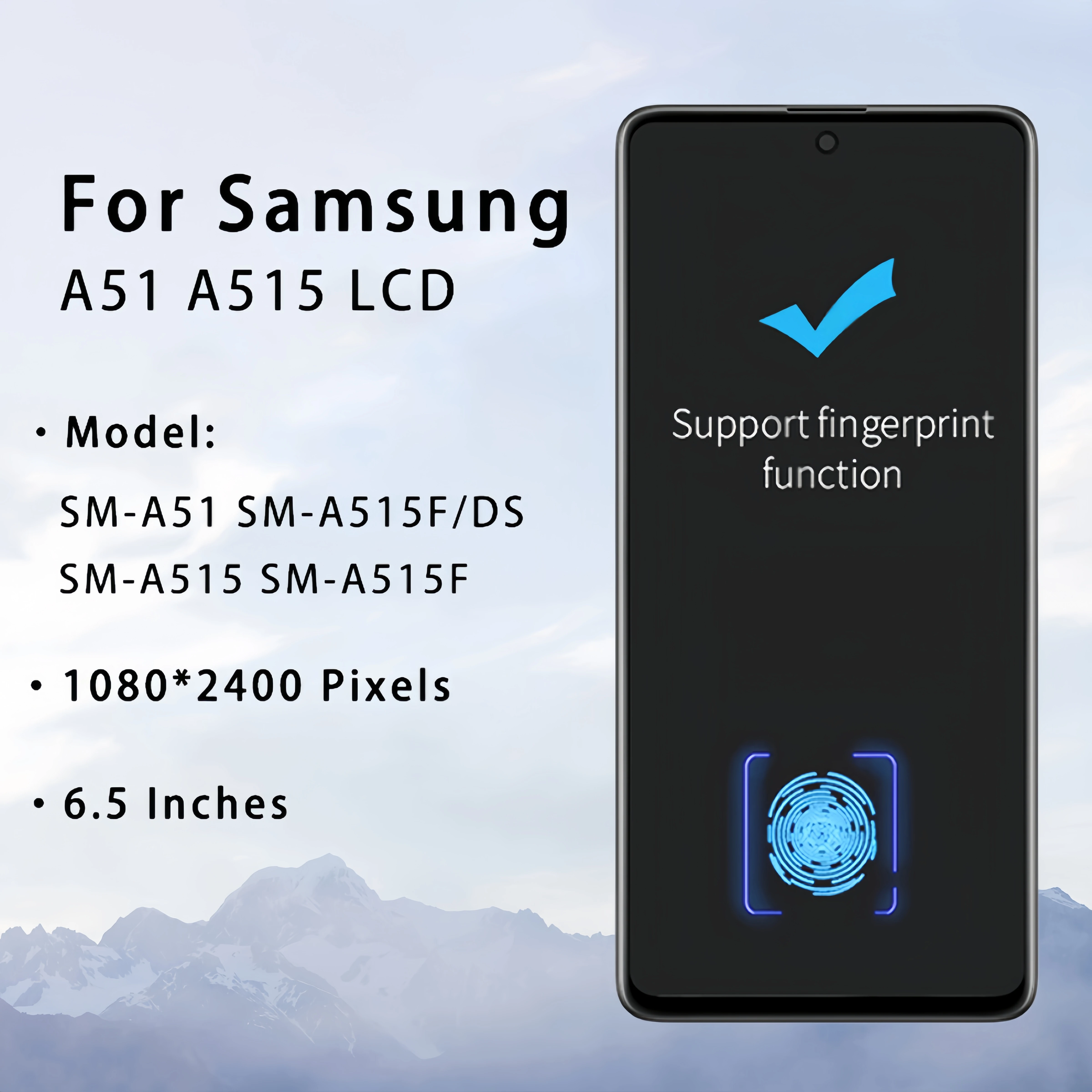 DSLCD Display Touch Screen Digitizer Assembly Replacement, Fit for Samsung Galaxy A51, A515, SM-A515F, A515F