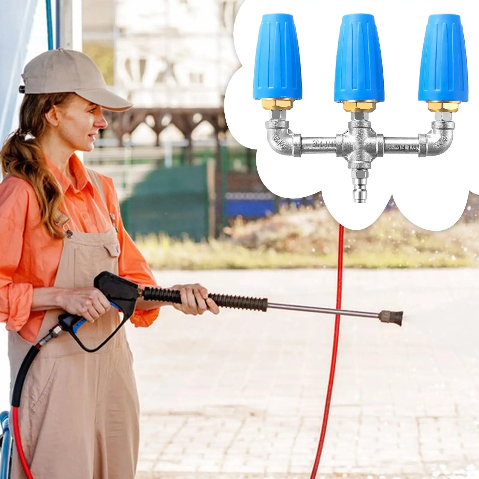 Bico para lavadora de pressão, poderoso bico para lavadora de pressão com rotação de 360 graus, para jardas, porches, jardins, gramado, varandas