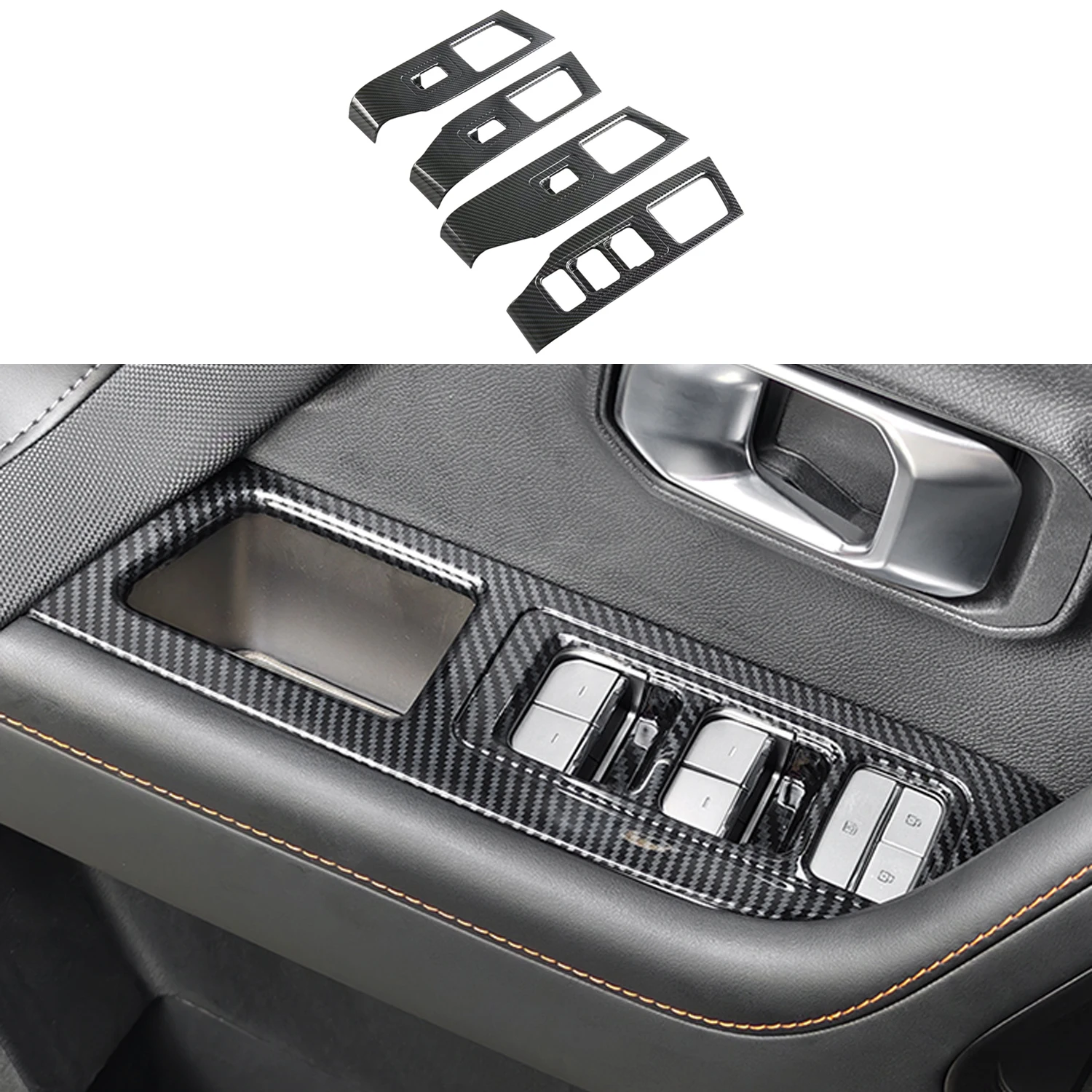 

LHD! For Chery Jetour T1 2024 2025 Car Accessories Window Switch Panel Cover Trim Door Control Button Frame Stickers 4PCS
