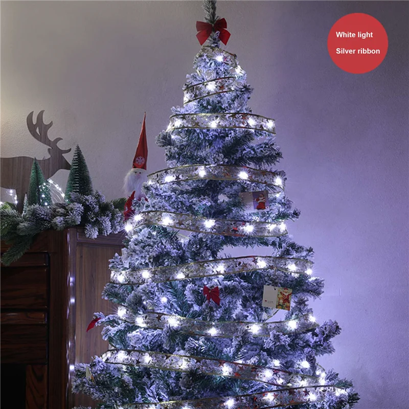 GOOD-4M 40 светодиодов Рождественская елка Лента Свет Украшения Гирлянды DIY Кружевные банты Гирлянда Домашний декор Новогодний свет