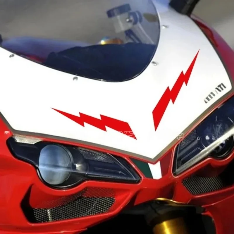 

FXYP double lightning scratches decorative car stickers electric motorcycle motorcycle front decorative window cover scratches.