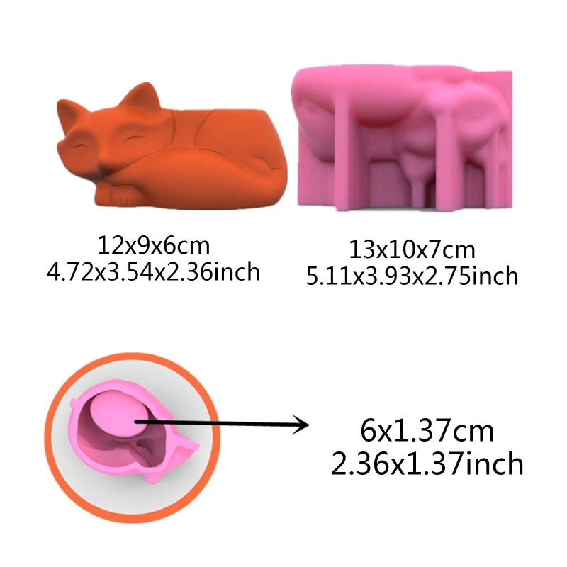 작은 여우 석고 실리콘 금형 Diy 다육 콘크리트 꽃 냄비 꽃병 석고 시멘트 금형 점토 금형 캔들 홀더 금형